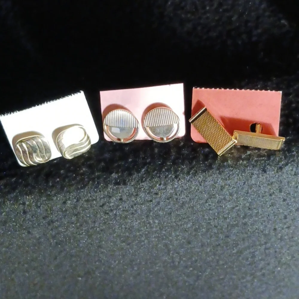 Gold Cufflinks Lot of Three Pair Vintage